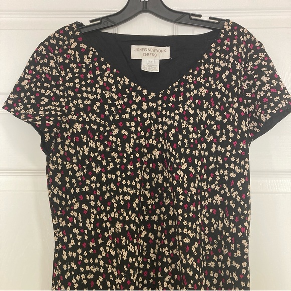 Jones New York Dress Size 12 Floral Cap Sleeve V  Neck - Picture 15 of 16